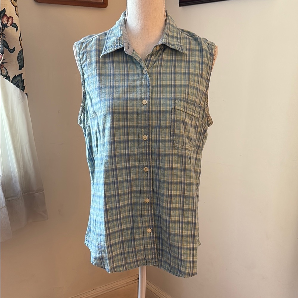 Riders Blue and Green Plaid Shirt
